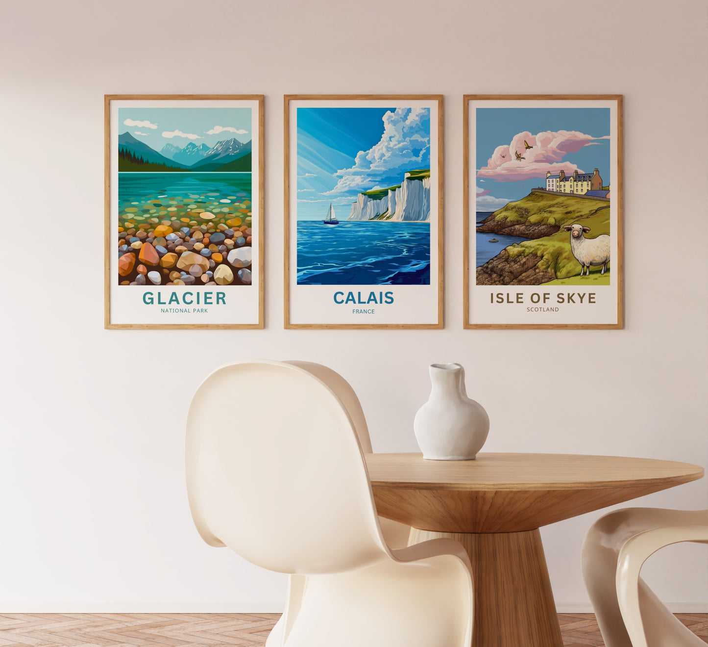 Calais Travel Poster - Cliffs of France