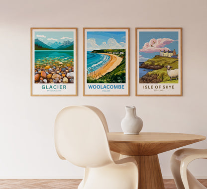 Woolacombe Travel Poster - Golden Sands by the Sea