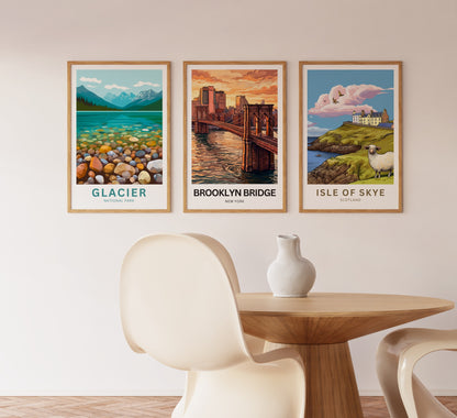 Brooklyn Bridge Travel Poster -  Classic New York View