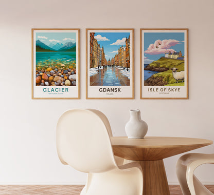 Gdańsk  Travel Poster - Long Winter Street Wanderings