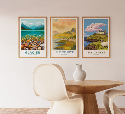 Isle of Skye, Watercolor design poster, Scotland Print, Isle of Skye Wall Art
