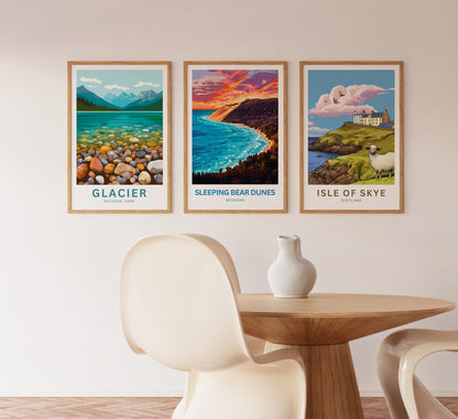 Sleeping Bear Dunes Travel Poster - Late Afternoon View