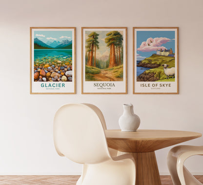 Sequoia National Park, Watercolor design poster, California Print, Sequoia National Park Wall Art