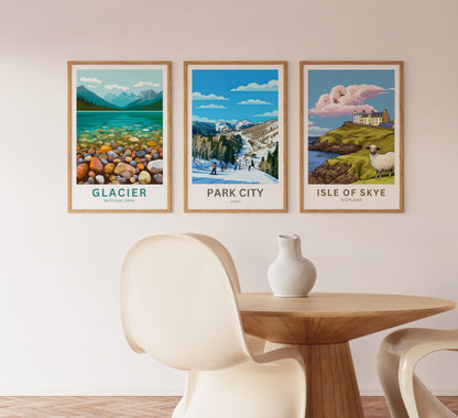 Park City Travel Poster - Fun Skiing