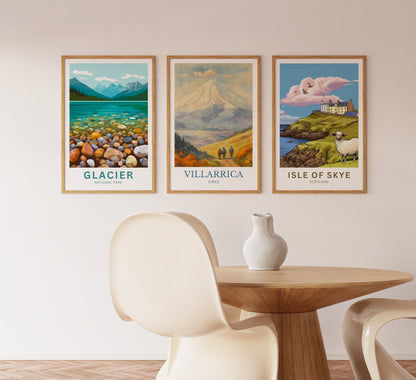 Villarrica, Watercolor design poster, Chile Print, Villarrica Wall Art