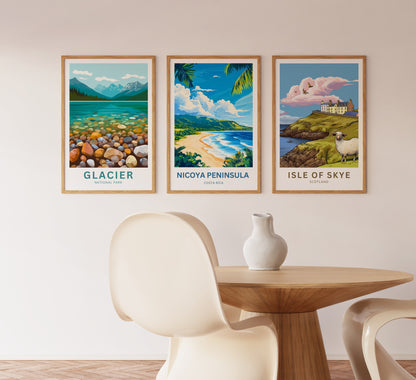 Nicoya Peninsula Travel Poster  - Costa Rica Stunning Beach View