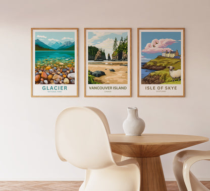 Vancouver Island Travel Poster - Among Giants and Waves