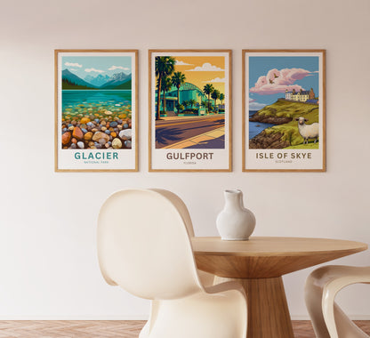 Gulfport, Florida Travel Poster - Casino Sunset