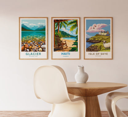 Haiti Travel Poster - Caribbean Waves of Calm