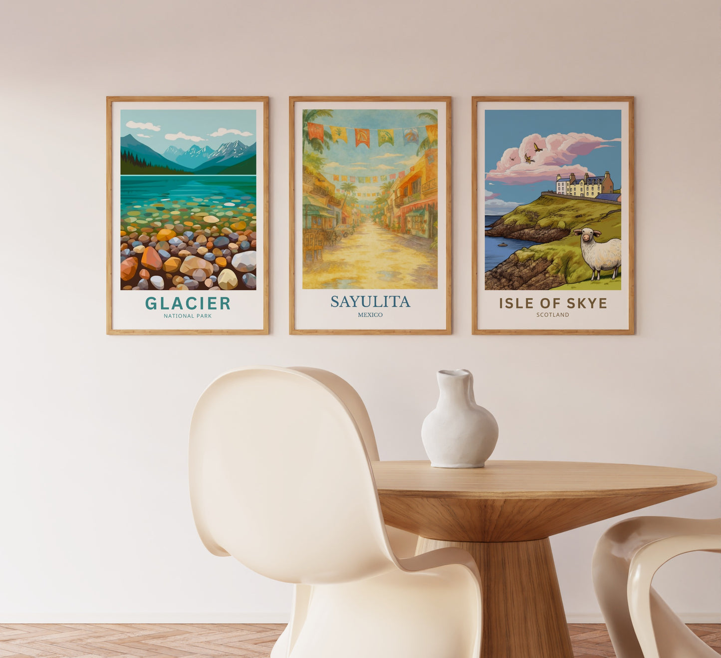 Sayulita, Watercolor design poster, Mexico Print, Sayulita Wall Art