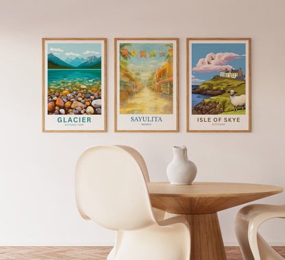 Sayulita, Watercolor design poster, Mexico Print, Sayulita Wall Art