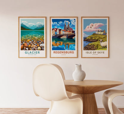 Regensburg Travel Poster -  Danube River