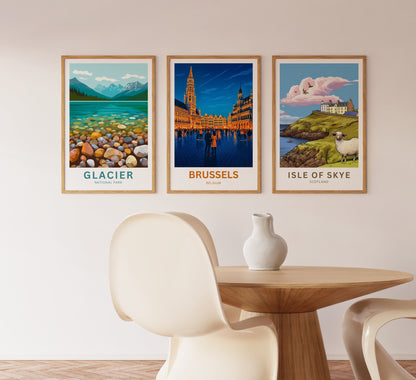 Brussels Travel Poster - Golden Hour in Brussels