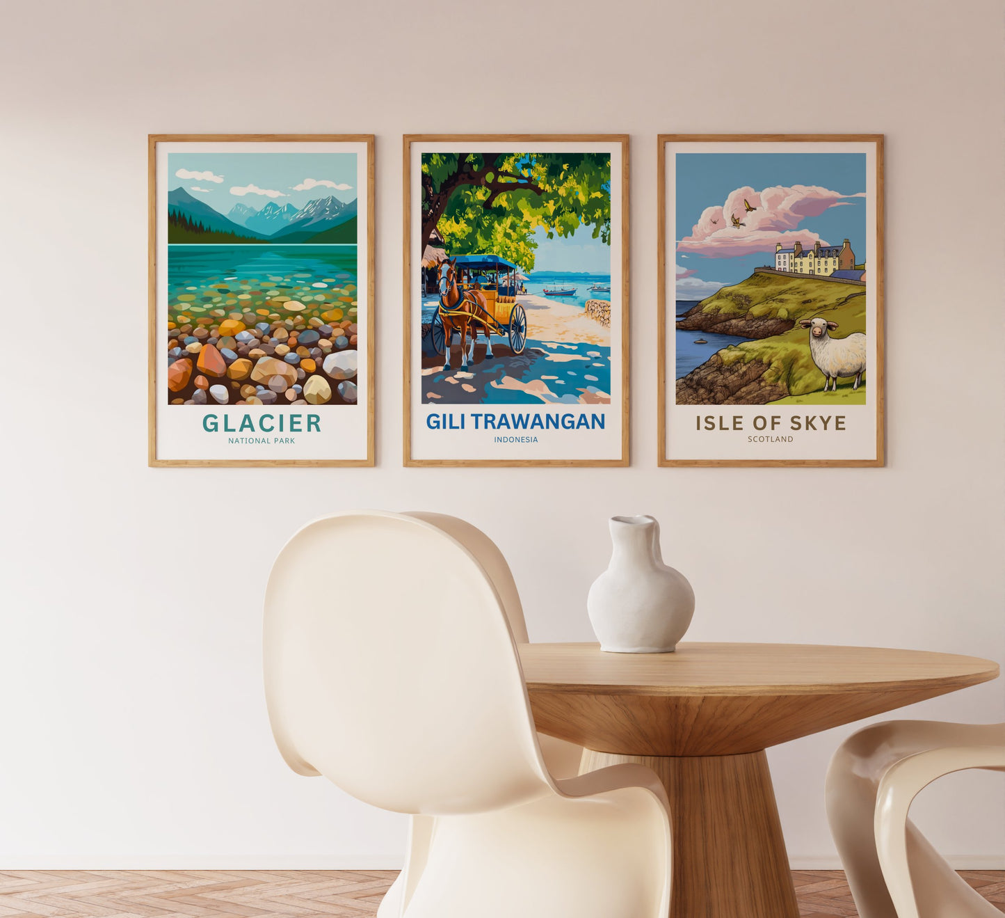 Gili Trawangan Travel Poster- Horse Carriage Transportation