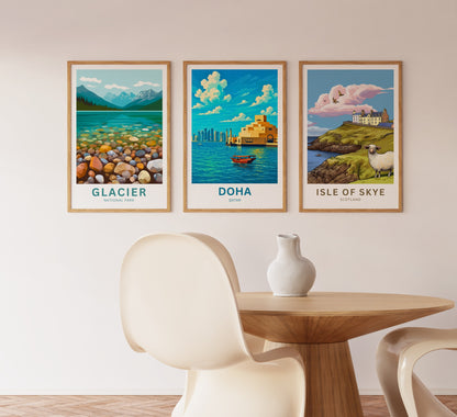 Doha Qatar Travel Poster - Iconic Islamic Museum