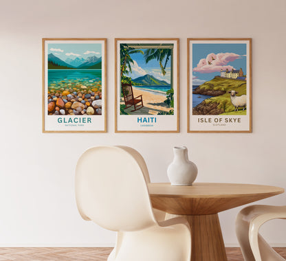 Haiti Travel Poster - Golden Dunes & Azure Seas