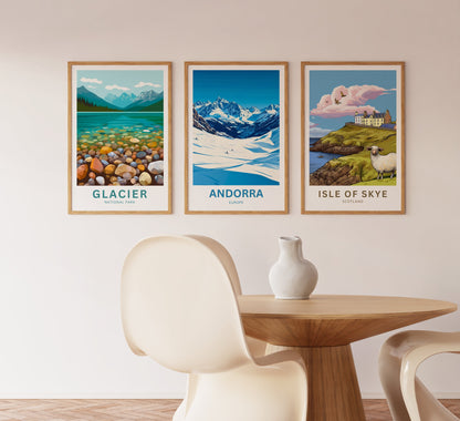 Andorra Travel Poster- Ski View