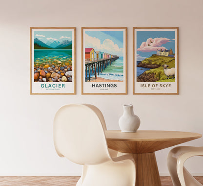 Hastings Travel Poster- Beach Pier