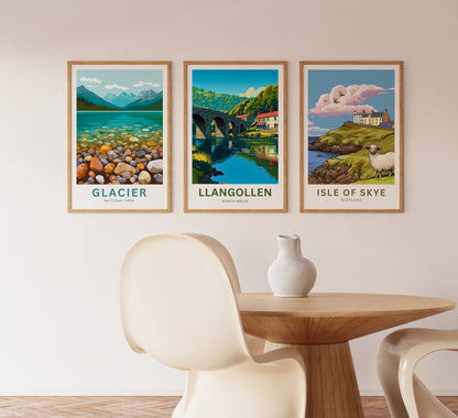 Llangollen Travel Poster - North Wales Bridge Over the Dee