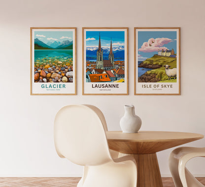 Lausanne Travel Poster- City of Culture & Charm