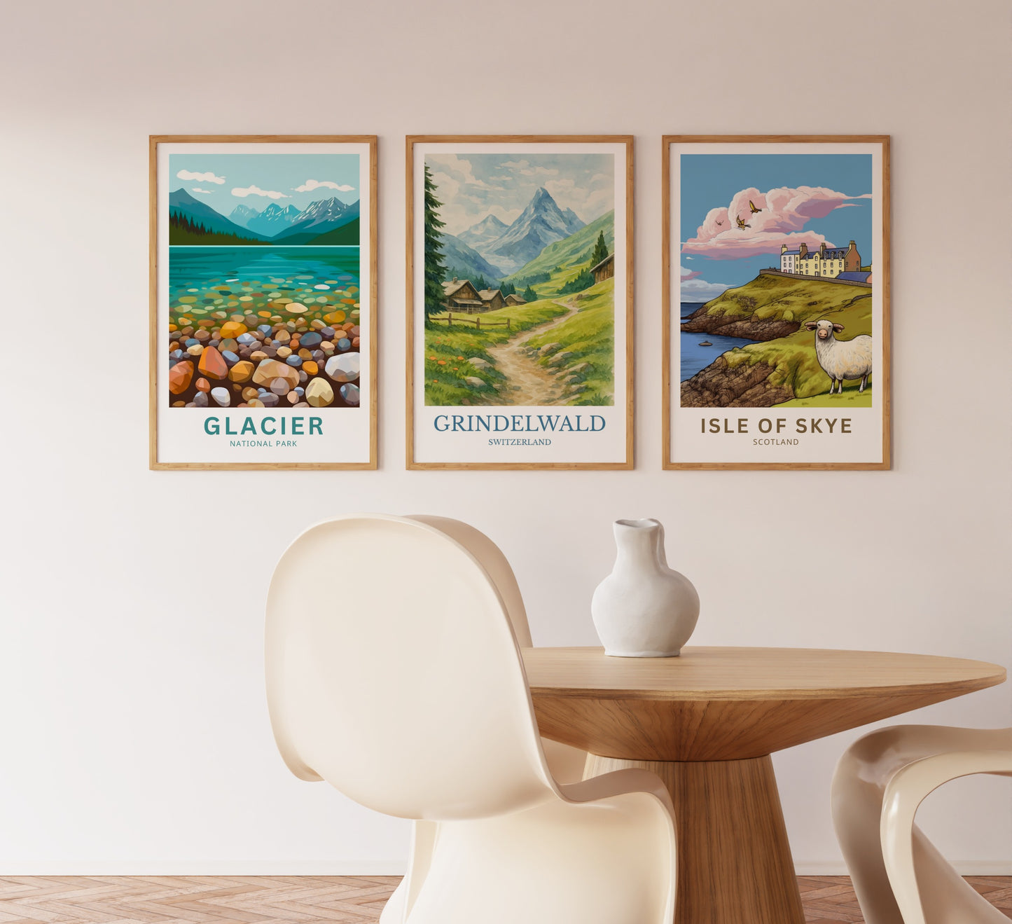 Grindelwald, Watercolor design poster, Switzerland Print, Grindelwald Wall Art