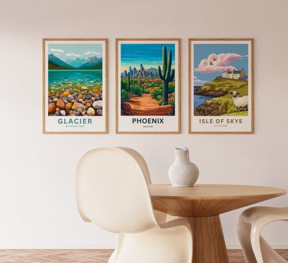 Phoenix Travel Poster - Arizona City Desert View