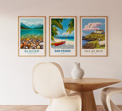 San Pedro Travel Poster - Captivating Tropical Beach of Belize