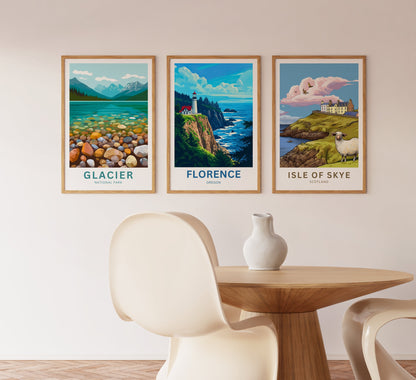 Florence Travel Poster - Heceta Head Lighthouse
