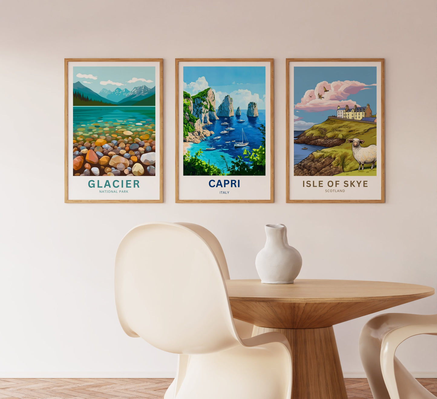 Capri Travel Poster - Enchanting Views of Italy Blue Coast