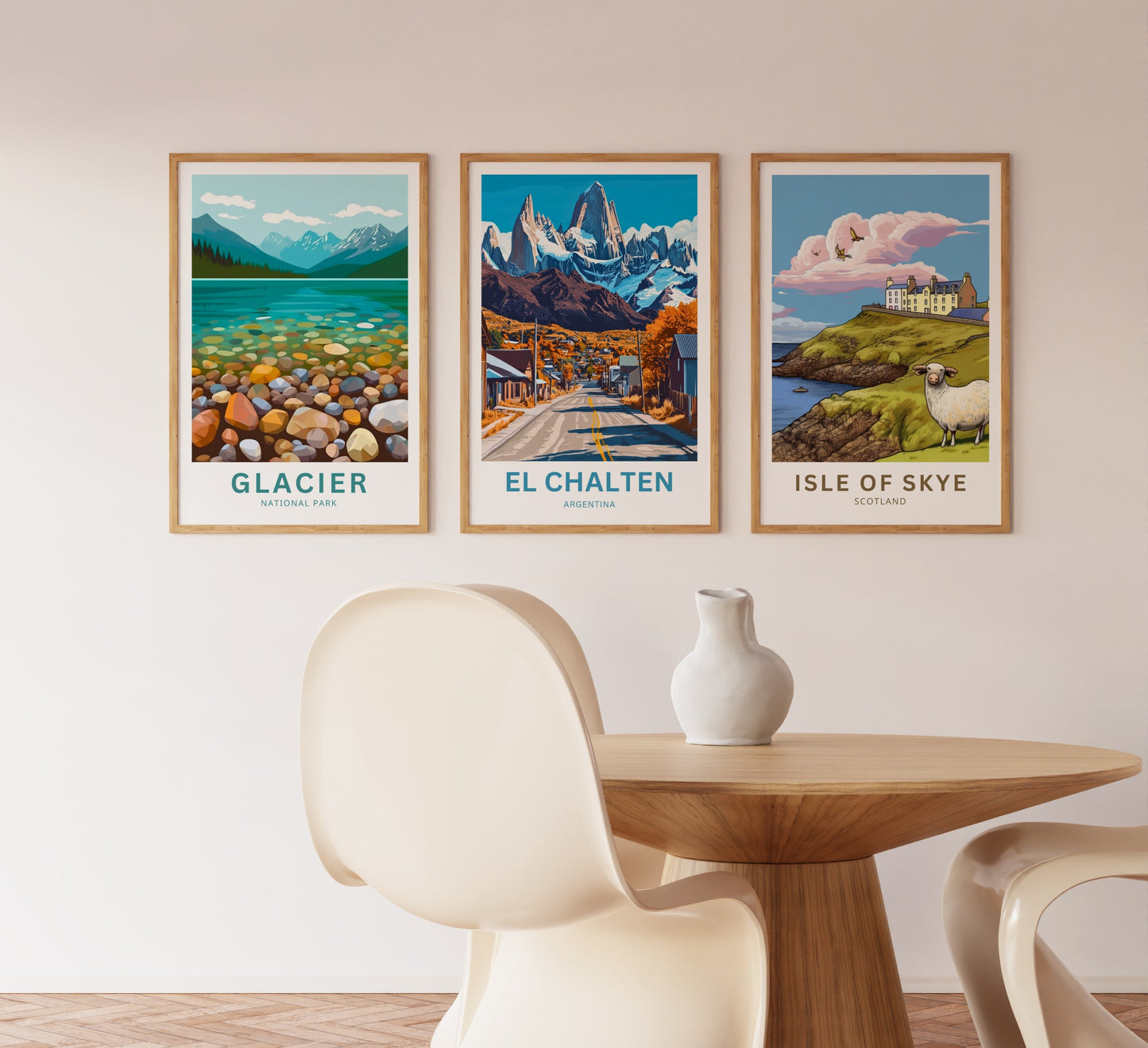 El Chalten Travel Poster - Street Mountain View