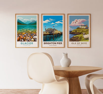 Brighton Pier Travel Poster - Golden Hour