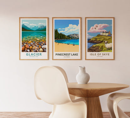 Pinecrest Lake Travel Poster - Whispering Pines Lake