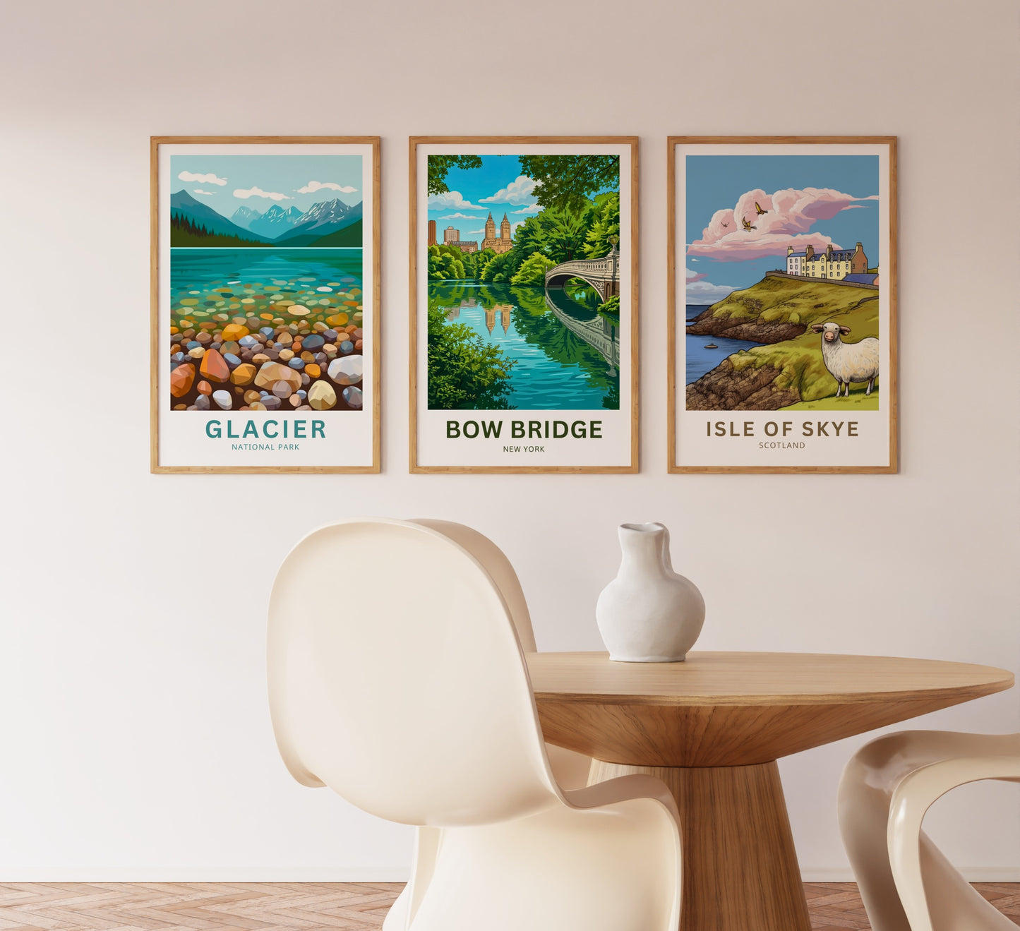 Bow Bridge  Travel Poster - Central Park Reflections