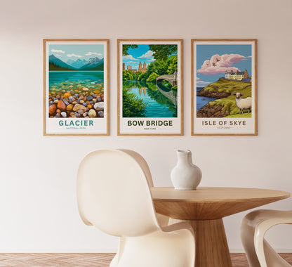 Bow Bridge  Travel Poster - Central Park Reflections