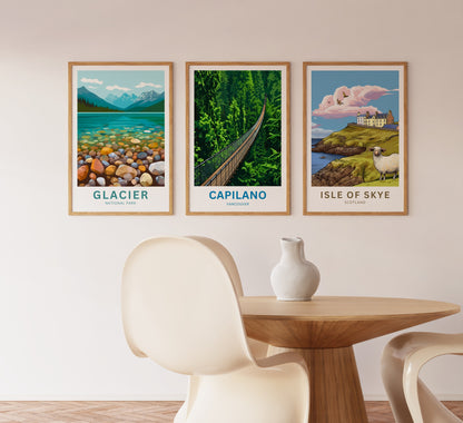 Capilano Suspension Bridge  Travel Poster - Forest crossing