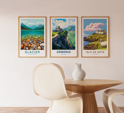 Armenia Travel Poster - Captivating View  Monasteries West Asia