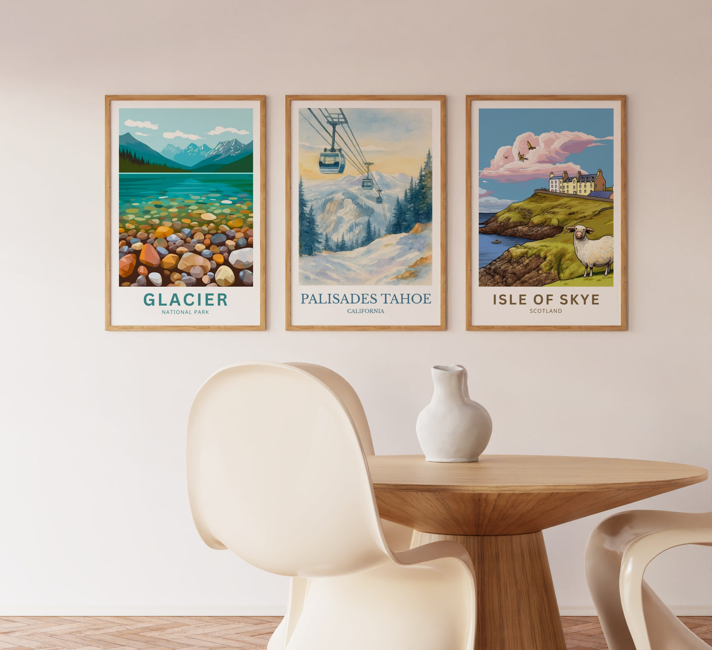 Palisades Tahoe, Watercolor design poster, California Print, Palisades Tahoe Wall Art