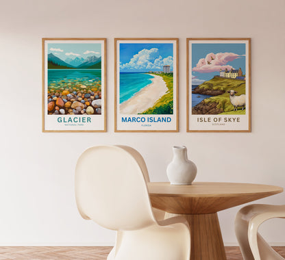 Marco Island Travel Poster - Florida Serene Beach Getaway
