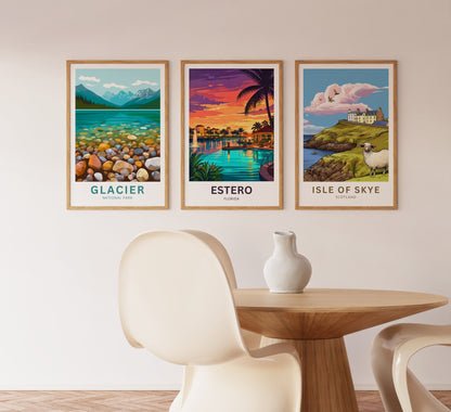 Estero Travel Poster - Sunsets & Palms