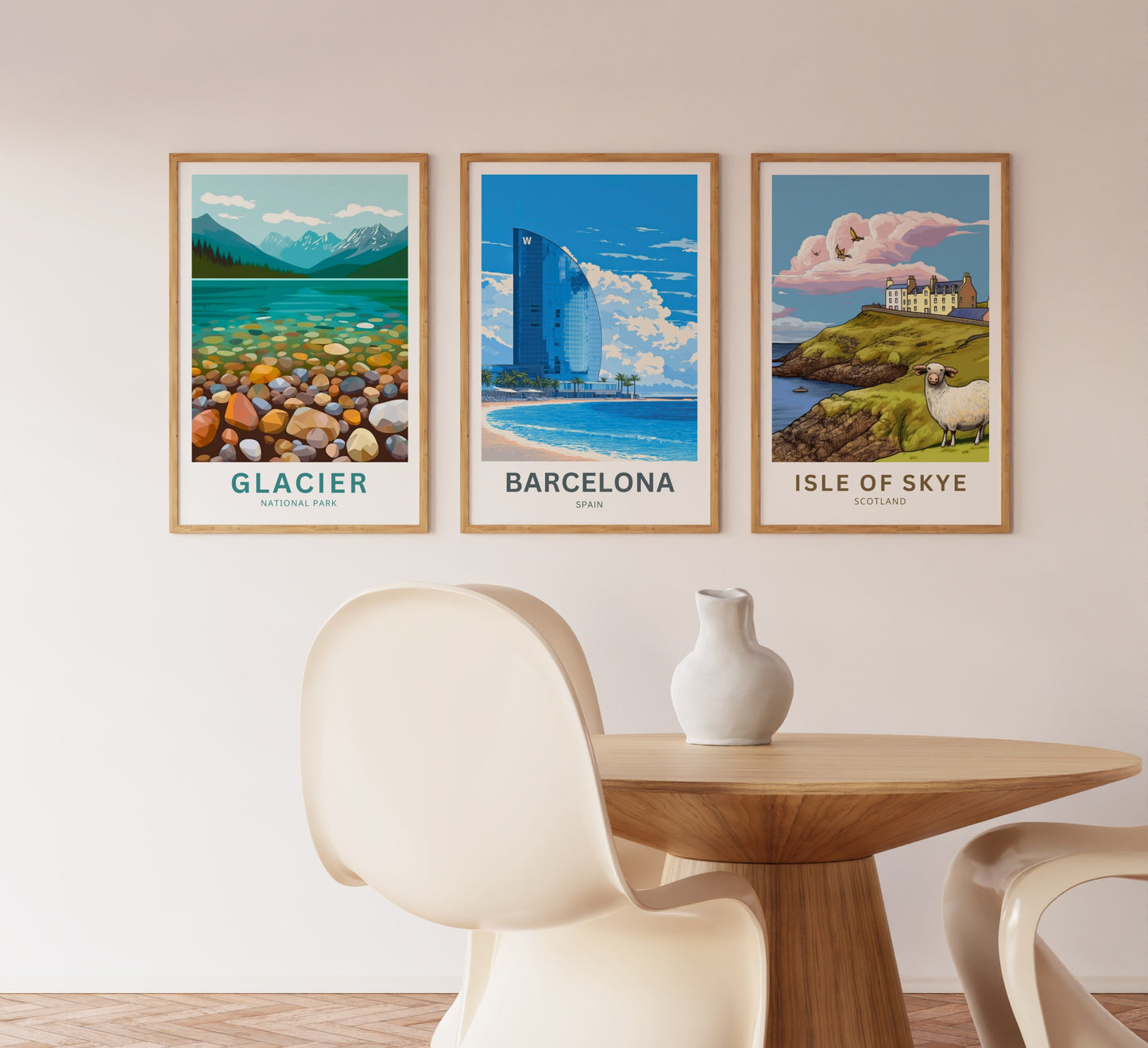Barcelona Travel Poster  - Seaside Elegance