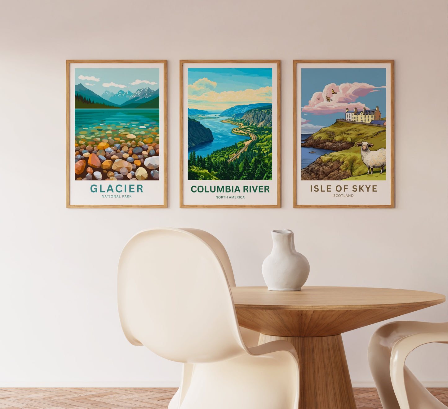 Columbia River Travel Poster- Wonders of the Columbia Gorge