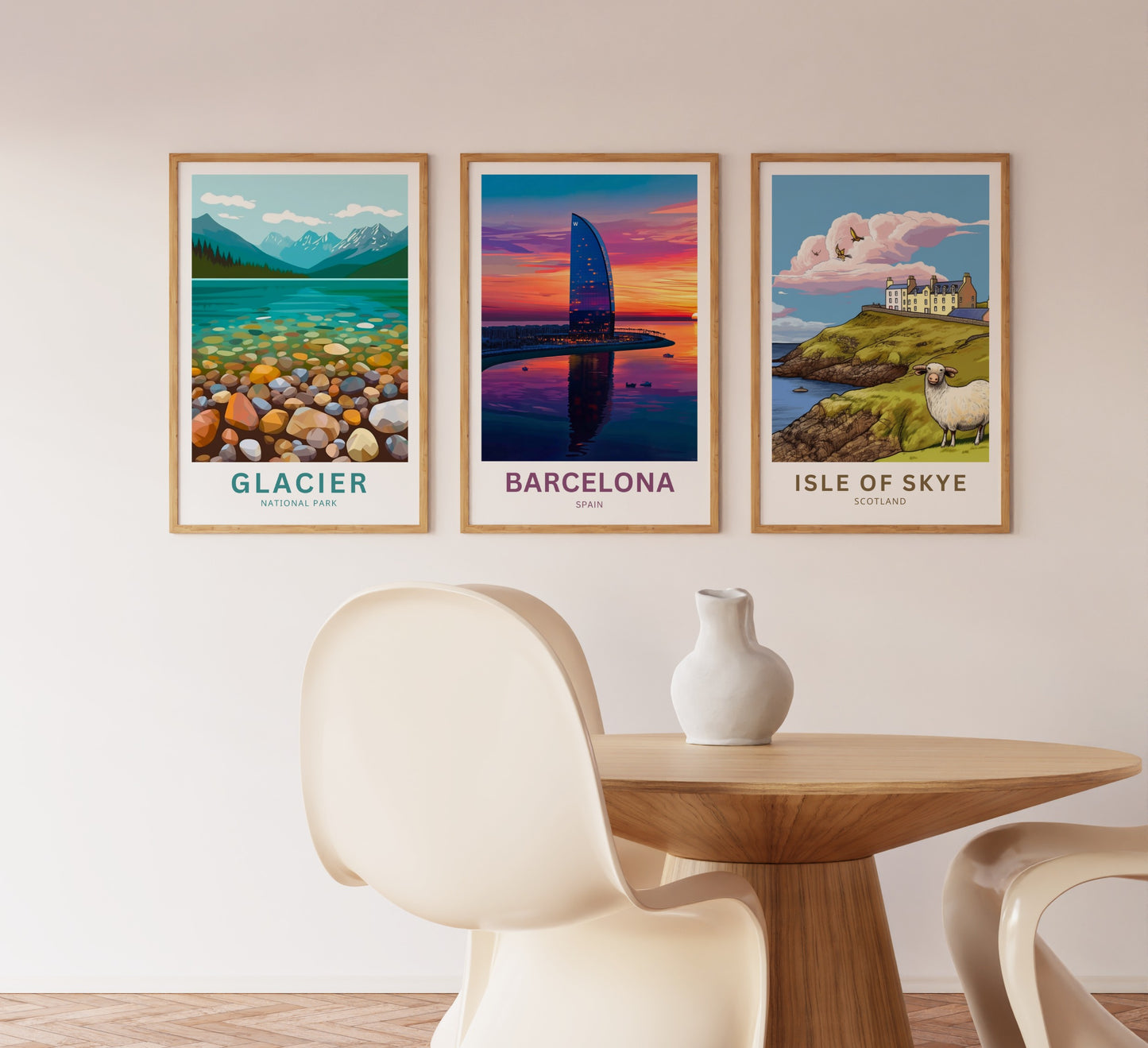 Barcelona Travel Poster  - Spain Captivating Sunset view of W HOTEL