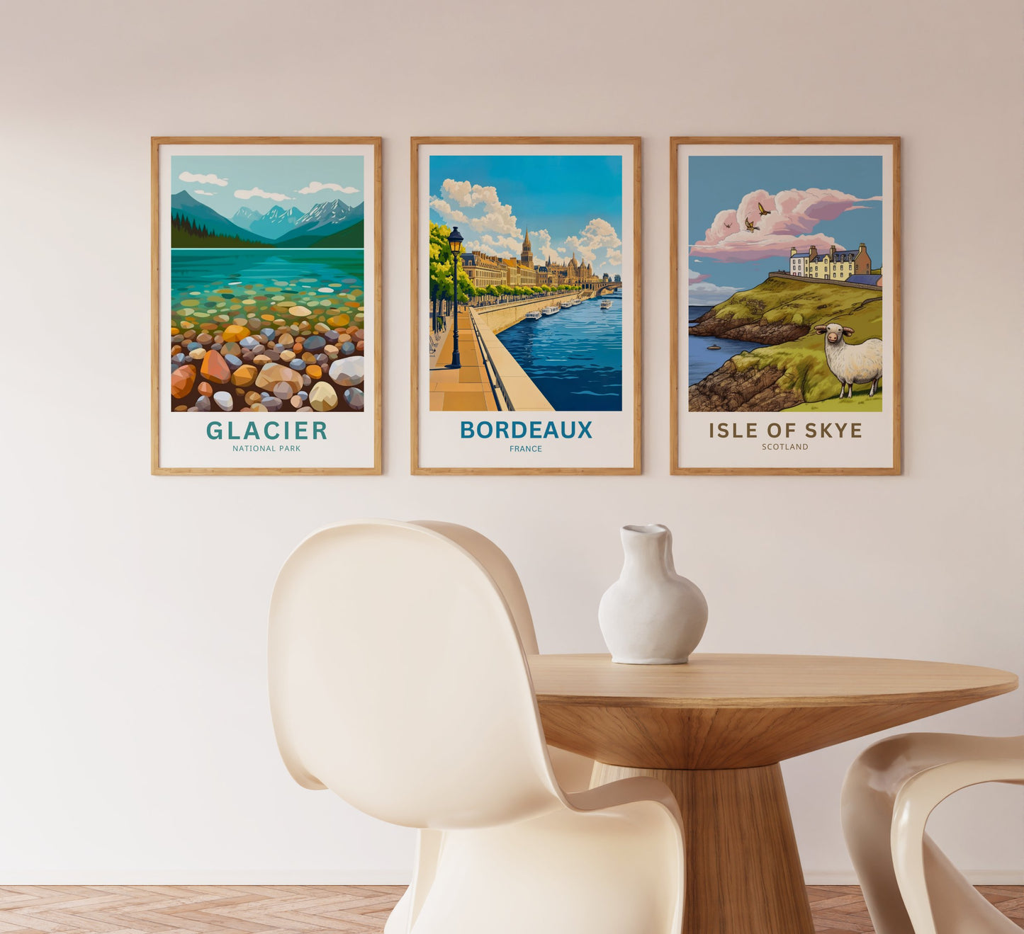 Bordeaux Travel Poster - France Riverside View