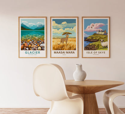 Maasai Mara Travel Poster - National Reserve of Kenya