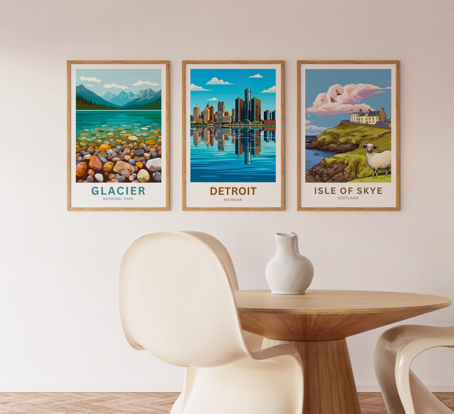 Detroit Travel Poster - Beautiful Skyline View
