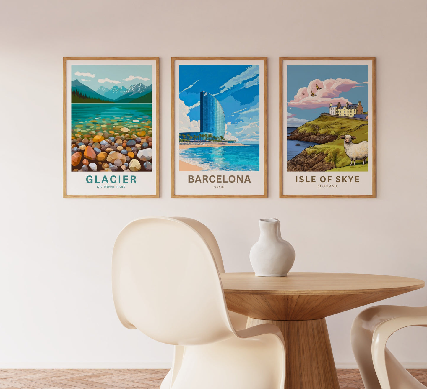 Barcelona Travel Poster  - Icon on the Mediterranean