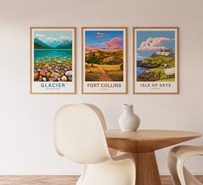 Fort Collins Travel Poster - Colorado Adventure