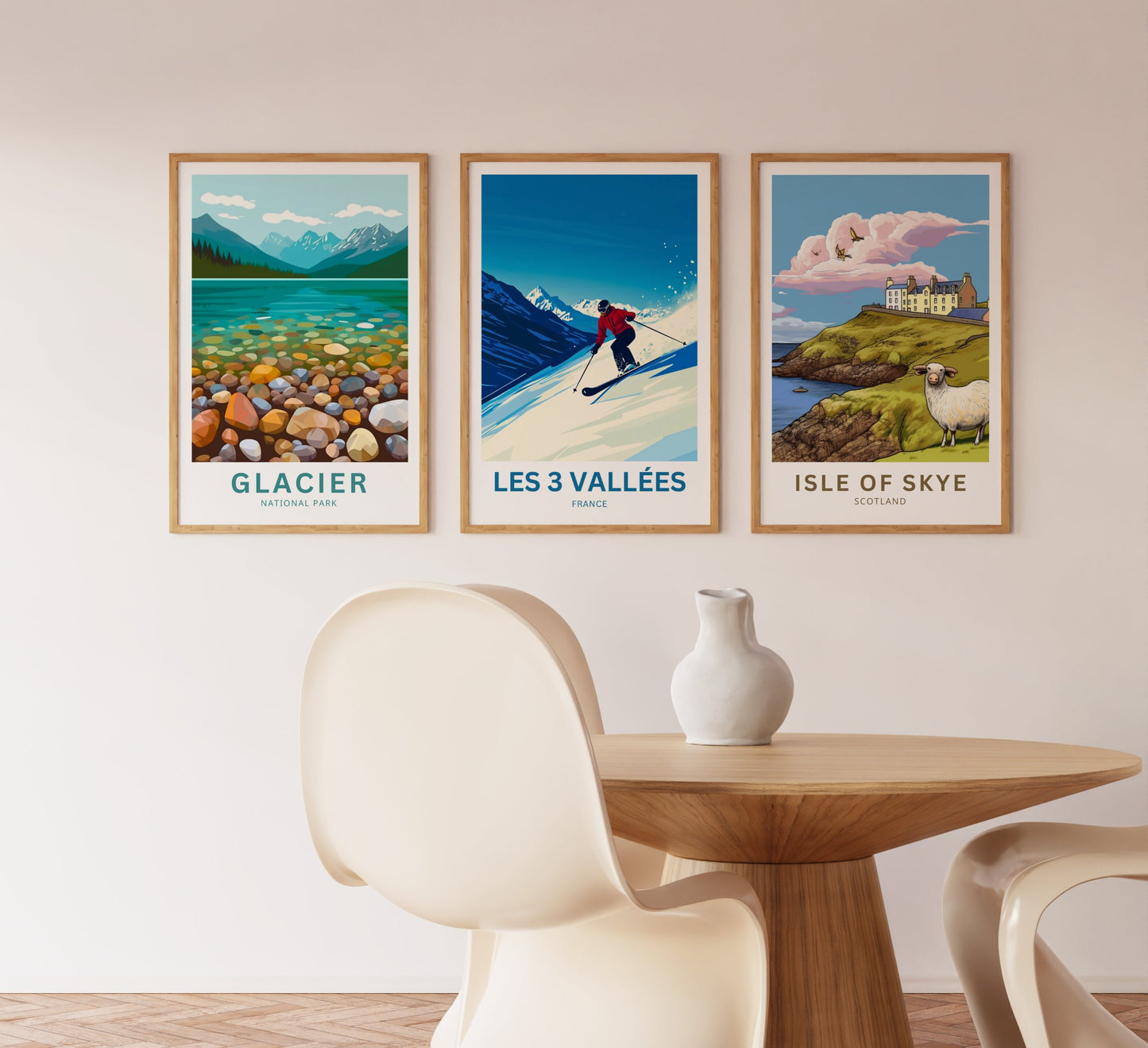 Les 3 Vallées Travel Poster - Three Valleys, One Epic Adventure