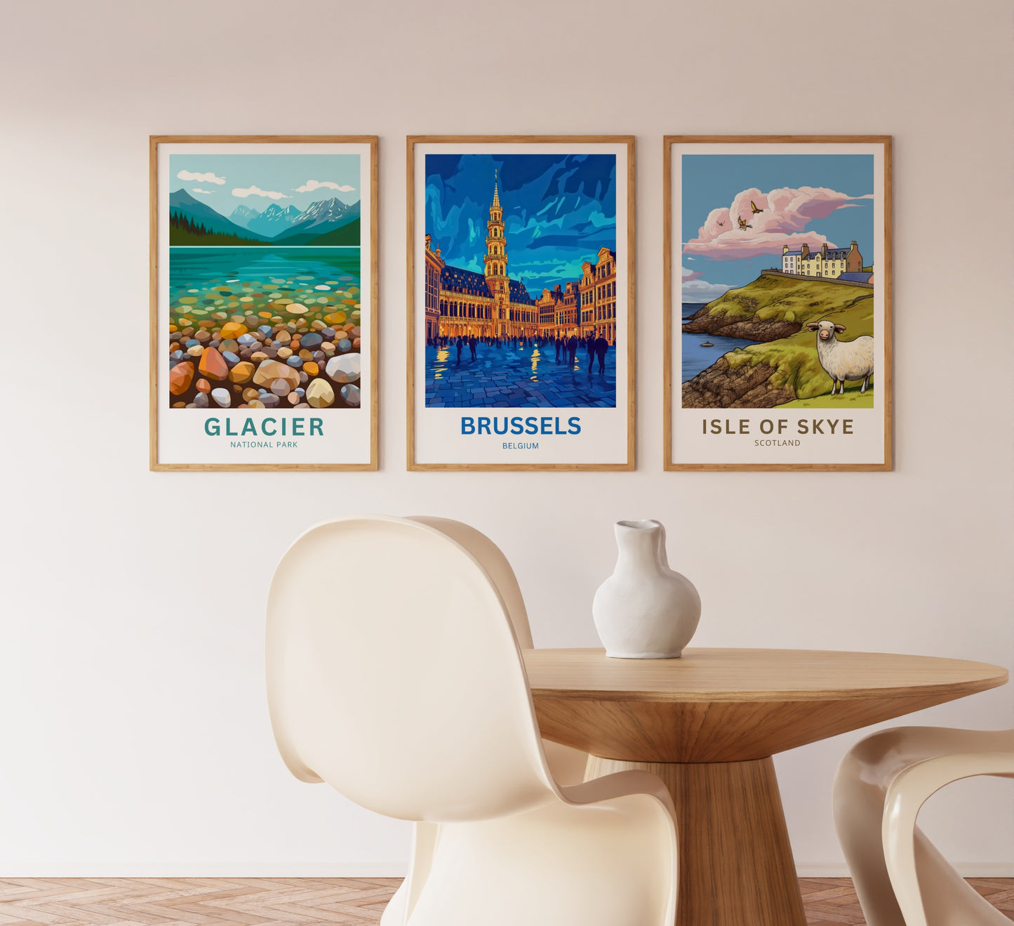 Brussels Travel Poster - Evening Lights of Belgium