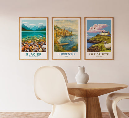 Sorrento, Watercolor design poster, Italy Print, Sorrento Wall Art